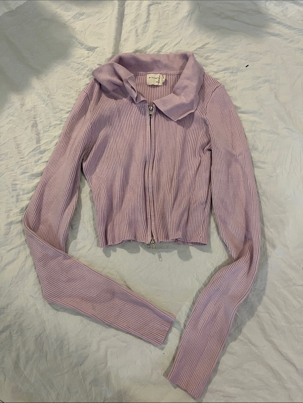 Tilly's Lilac Ribbed Zip-Front Jacket